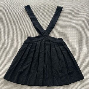 Fremont Small Made in USA 100% Wool Brushed Pleated Suspender Gray Skirt